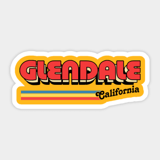 Glendale, CA \/\/\/\ Retro Typography Design Sticker